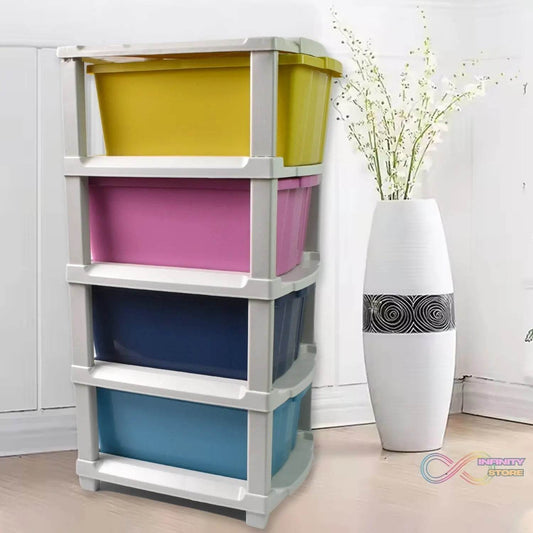 4-Layer Plastic Drawer Storage Organizer, Multi-Purpose Cabinet (1 Pc) - infinityexculsivestore.com
