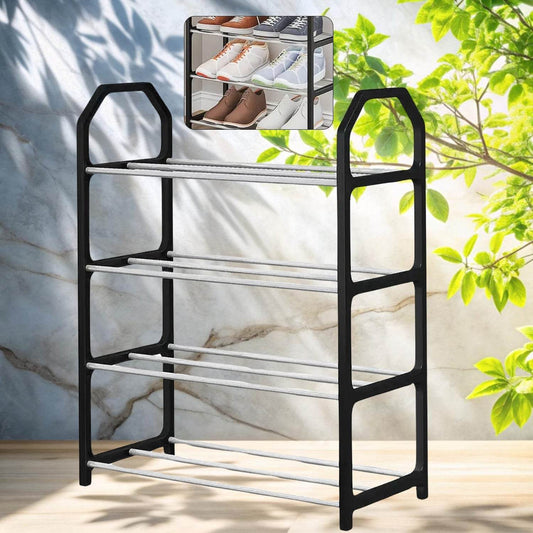4 Layer Spaceβsaving Shoes Show Rack Folding Shoe Rack (1 Pc) - infinityexculsivestore.com