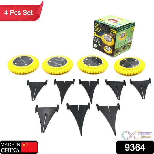 4 Pack Solar Ground Lights, LED Solar Powered Disk Lights Outdoor Waterproof Garden Landscape Lighting for Yard Deck Lawn Pathway Walkway Balcony Decoration - infinityexculsivestore.com