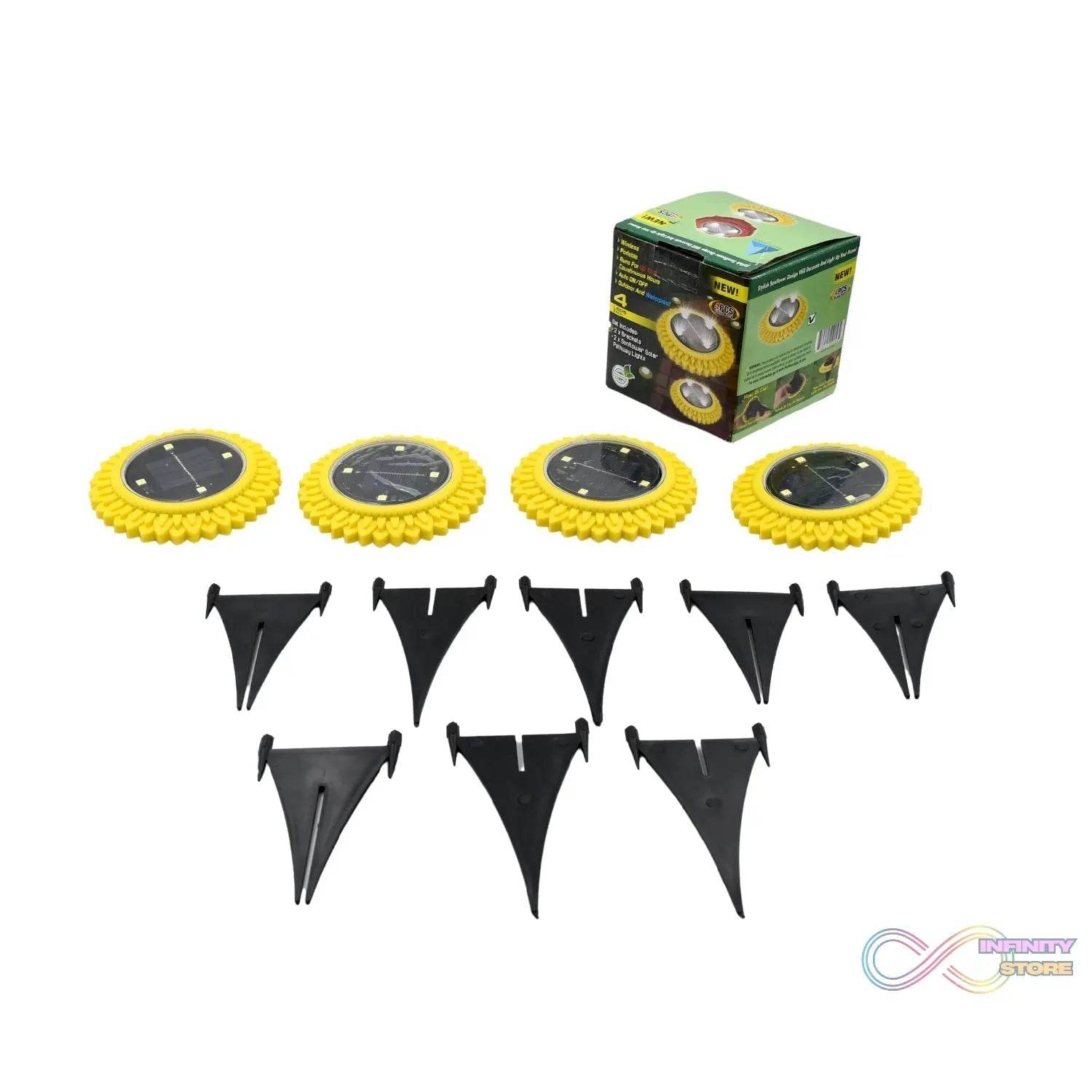 4 Pack Solar Ground Lights, LED Solar Powered Disk Lights Outdoor Waterproof Garden Landscape Lighting for Yard Deck Lawn Pathway Walkway Balcony Decoration - infinityexculsivestore.com