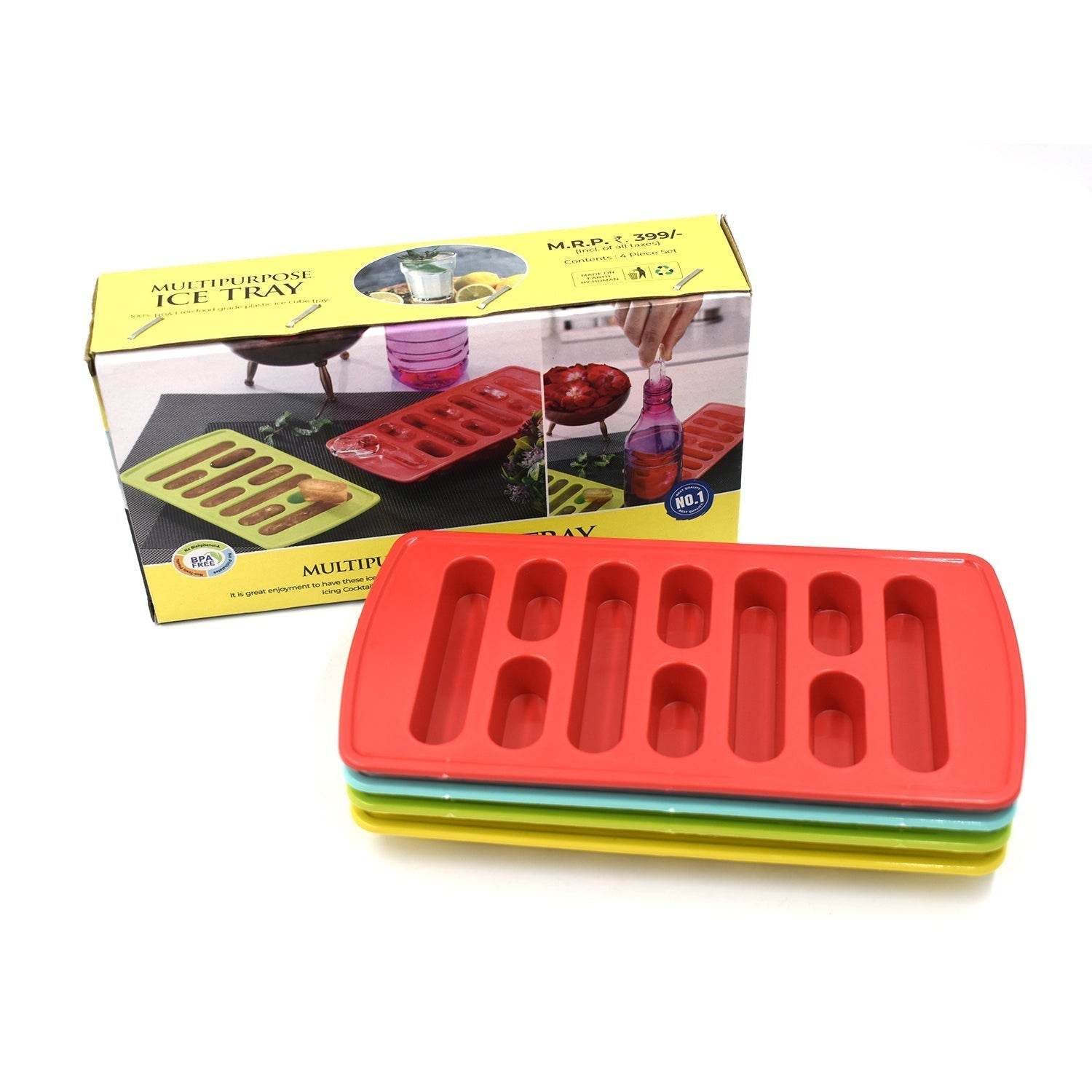 4 Pc Fancy Ice Tray used widely in all kinds of household places while making ices and all purposes. - infinityexculsivestore.com