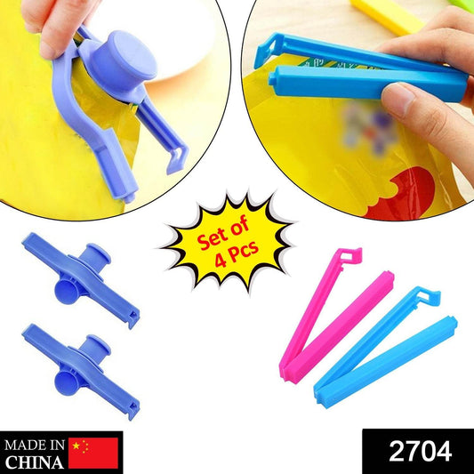 4 Pc Food Sealing Clip used in all kinds of places including household and official, especially for sealing packed food and stuff. - infinityexculsivestore.com