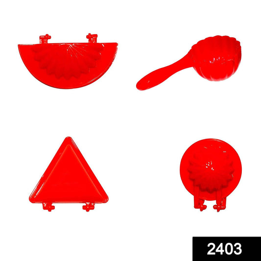 4 Pcs Plastic Red Kitchen Tool Mould Dough Press - infinityexculsivestore.com