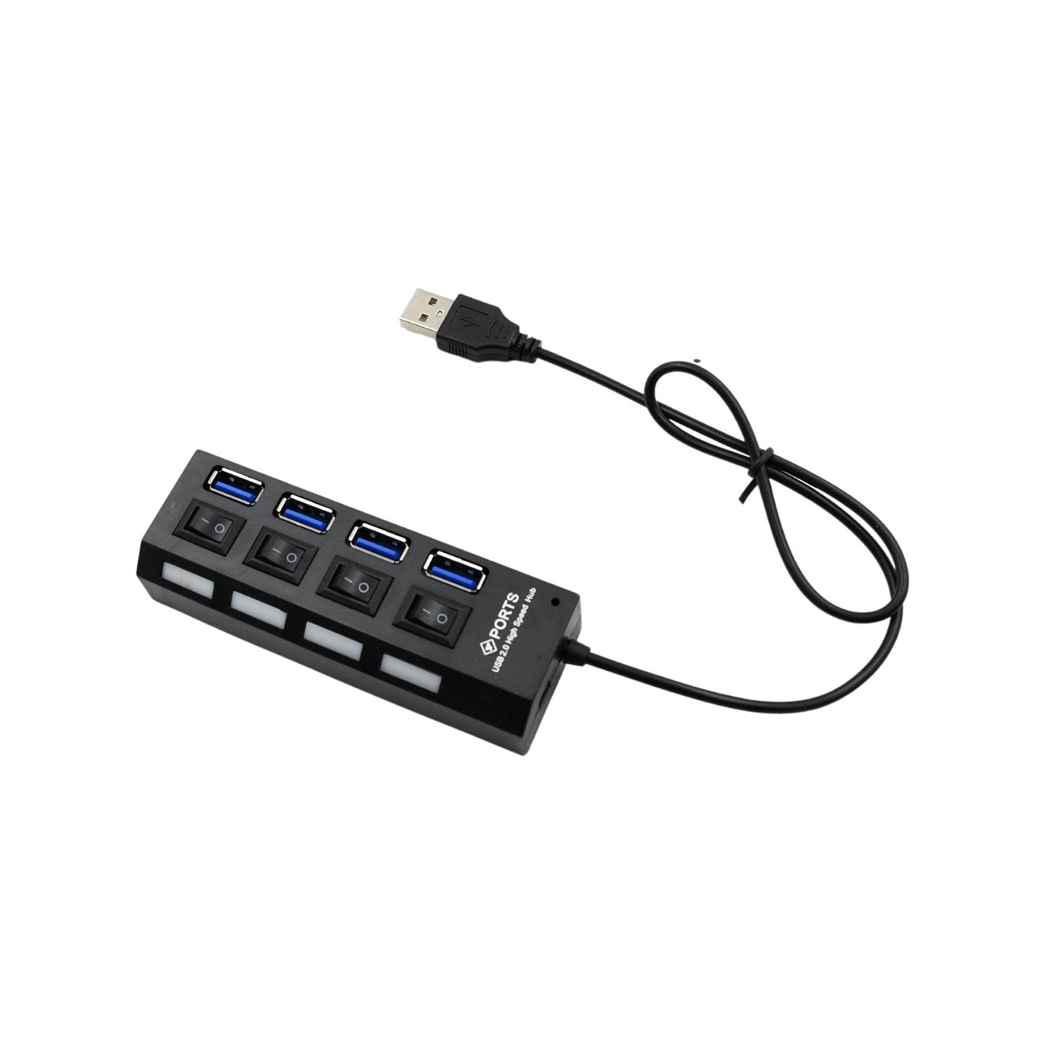 4 Port USB, HUB USB 2.0 HUB Splitter High Speed with On/Off Switch Multi LED Adapter Compatible with Tablet Laptop Computer Notebook - infinityexculsivestore.com