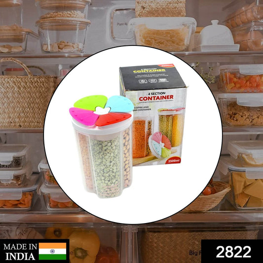 4 Section Storage containers airtight Transparent Food Plastic Storage Container - infinityexculsivestore.com