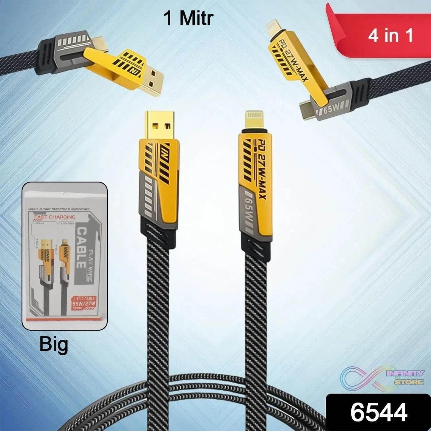 4 in 1 Charging Cable 65W Cable (1 Pc / 1 Mtr.) - infinityexculsivestore.com