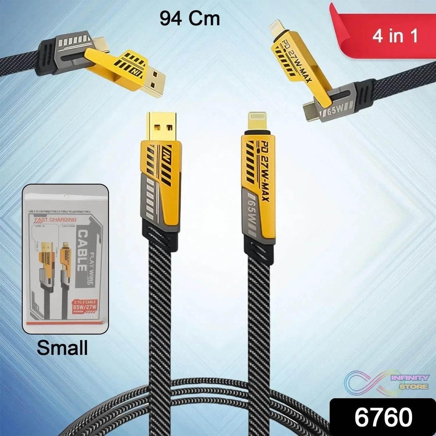 4 in 1 Charging Cable 65W Cable (1 Pc / 94 Cm) - infinityexculsivestore.com