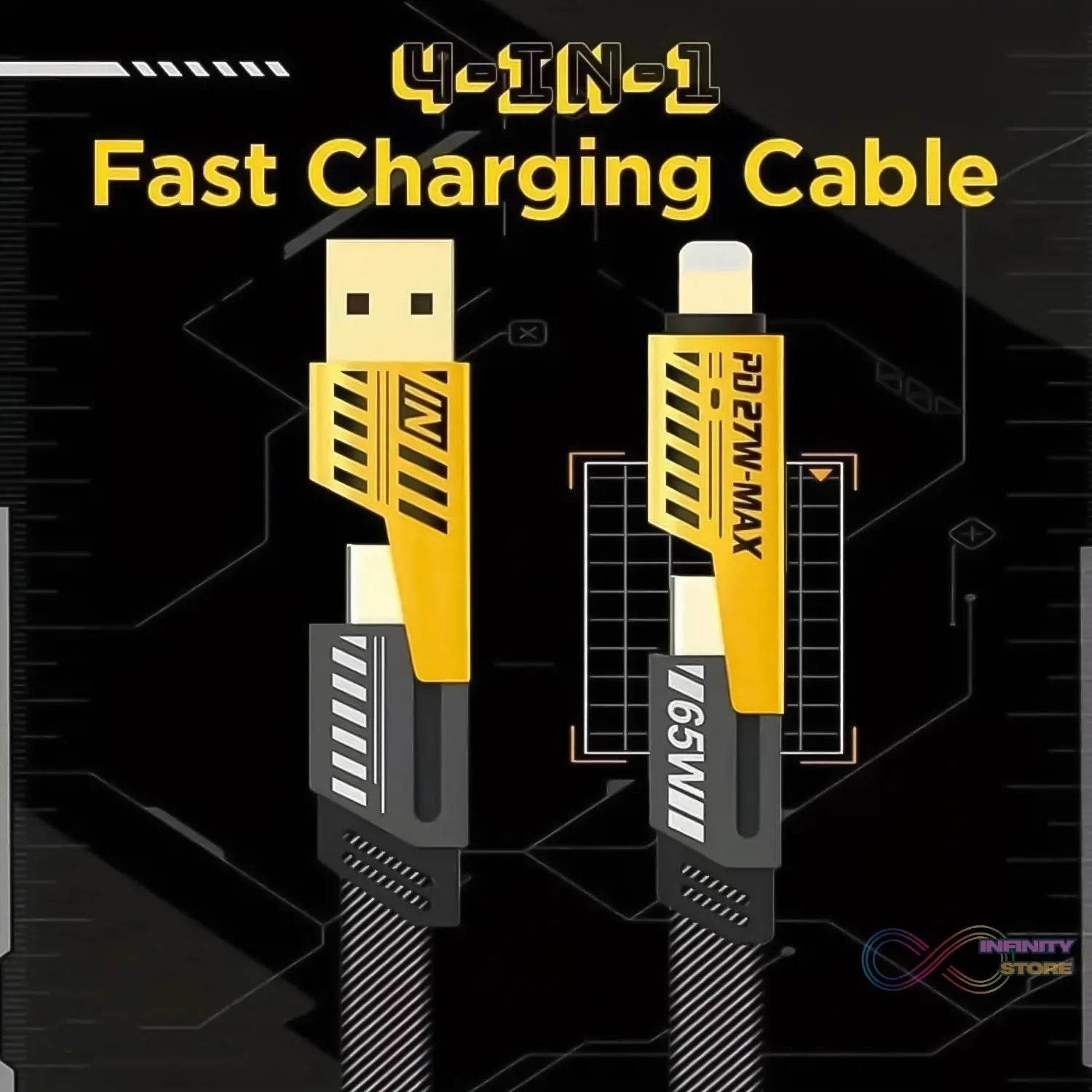 4 in 1 Charging Cable 65W Cable (1 Pc) - infinityexculsivestore.com