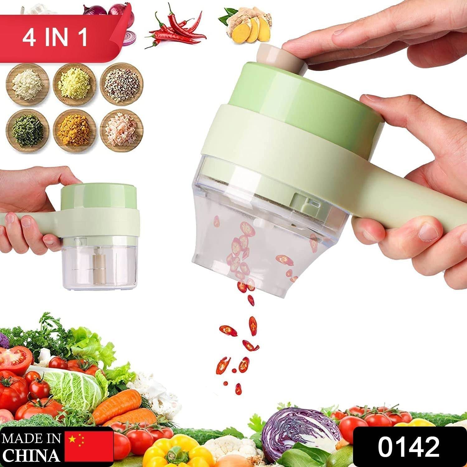 4 in 1 Electric Handheld Cooking Hammer Vegetable Cutter Set Electric Food Chopper Multifunction Vegetable Fruit Slicer - infinityexculsivestore.com
