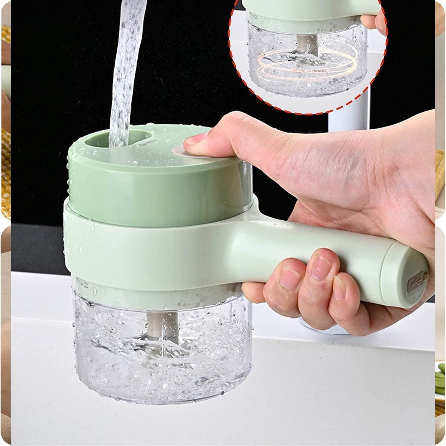 4 in 1 Electric Handheld Cooking Hammer Vegetable Cutter Set Electric Food Chopper Multifunction Vegetable Fruit Slicer - infinityexculsivestore.com