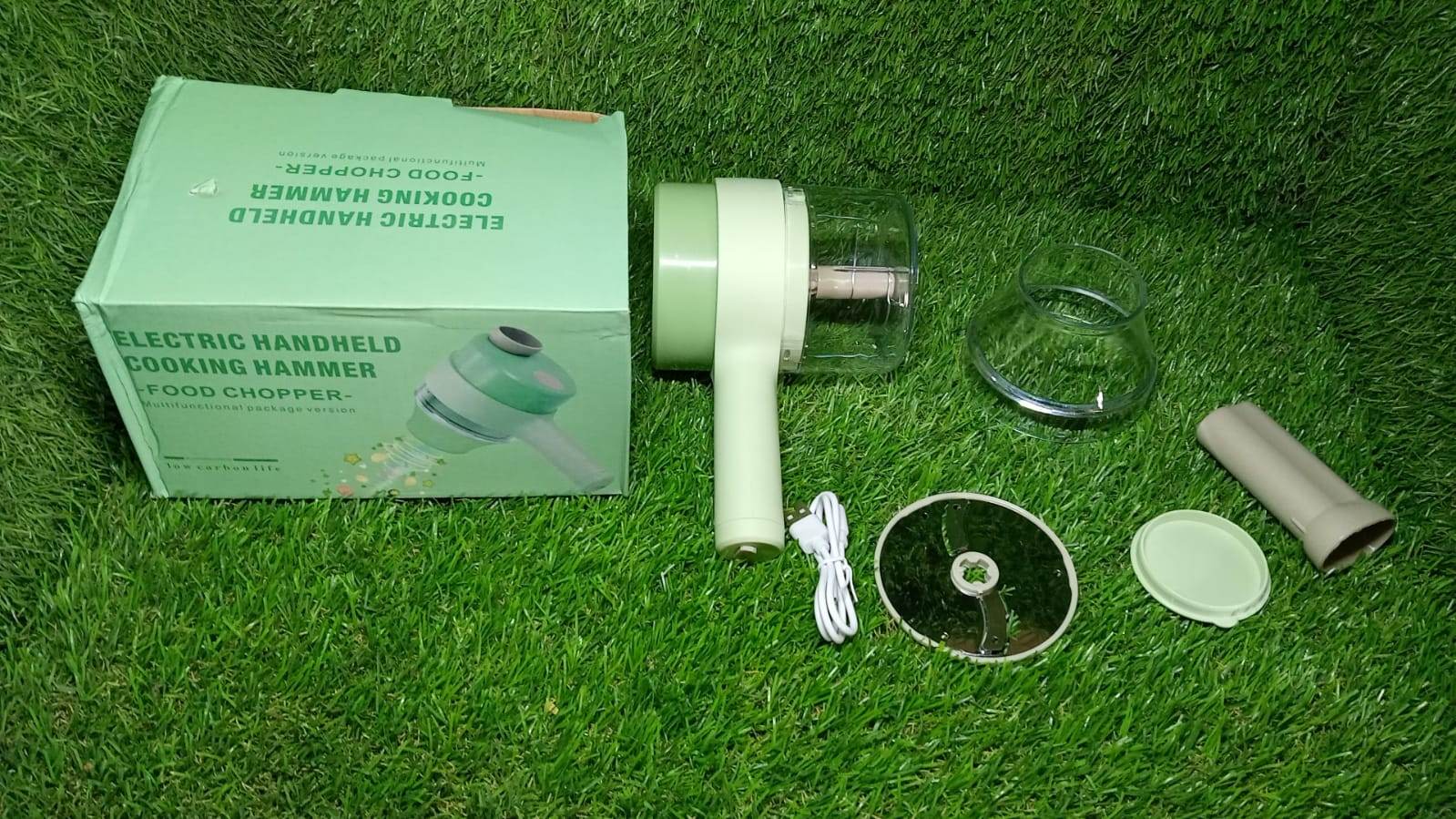 4 in 1 Electric Handheld Cooking Hammer Vegetable Cutter Set Electric Food Chopper Multifunction Vegetable Fruit Slicer - infinityexculsivestore.com