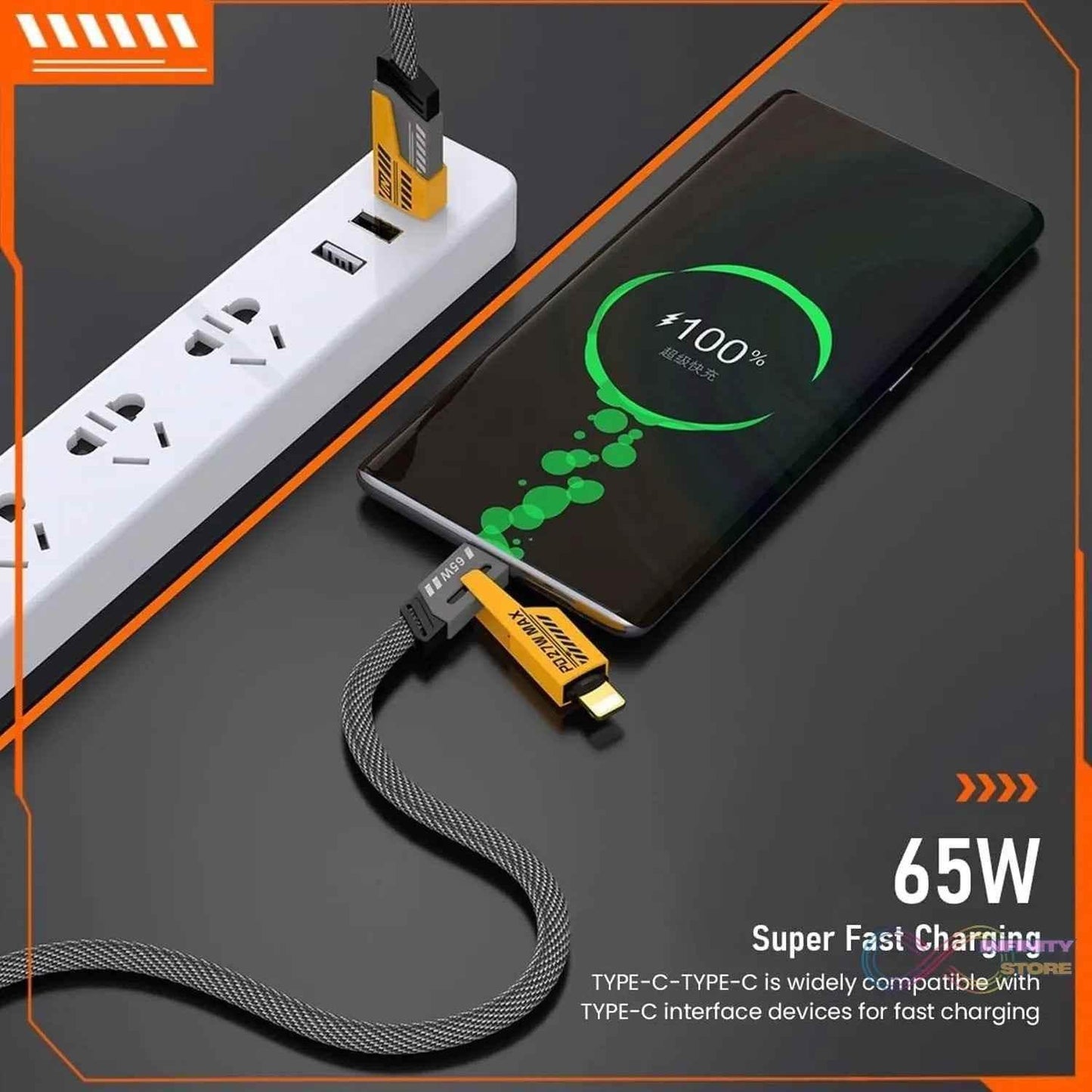 4 in 1 Fast Charging Cable (1 Pc / Loose) - infinityexculsivestore.com