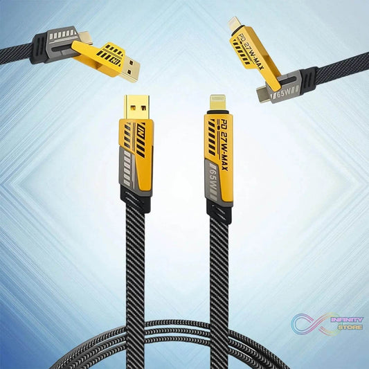 4 in 1 Fast Charging Cable With Multiport USB-C to Type C, USB-C to Lightning (1 Pc) - infinityexculsivestore.com
