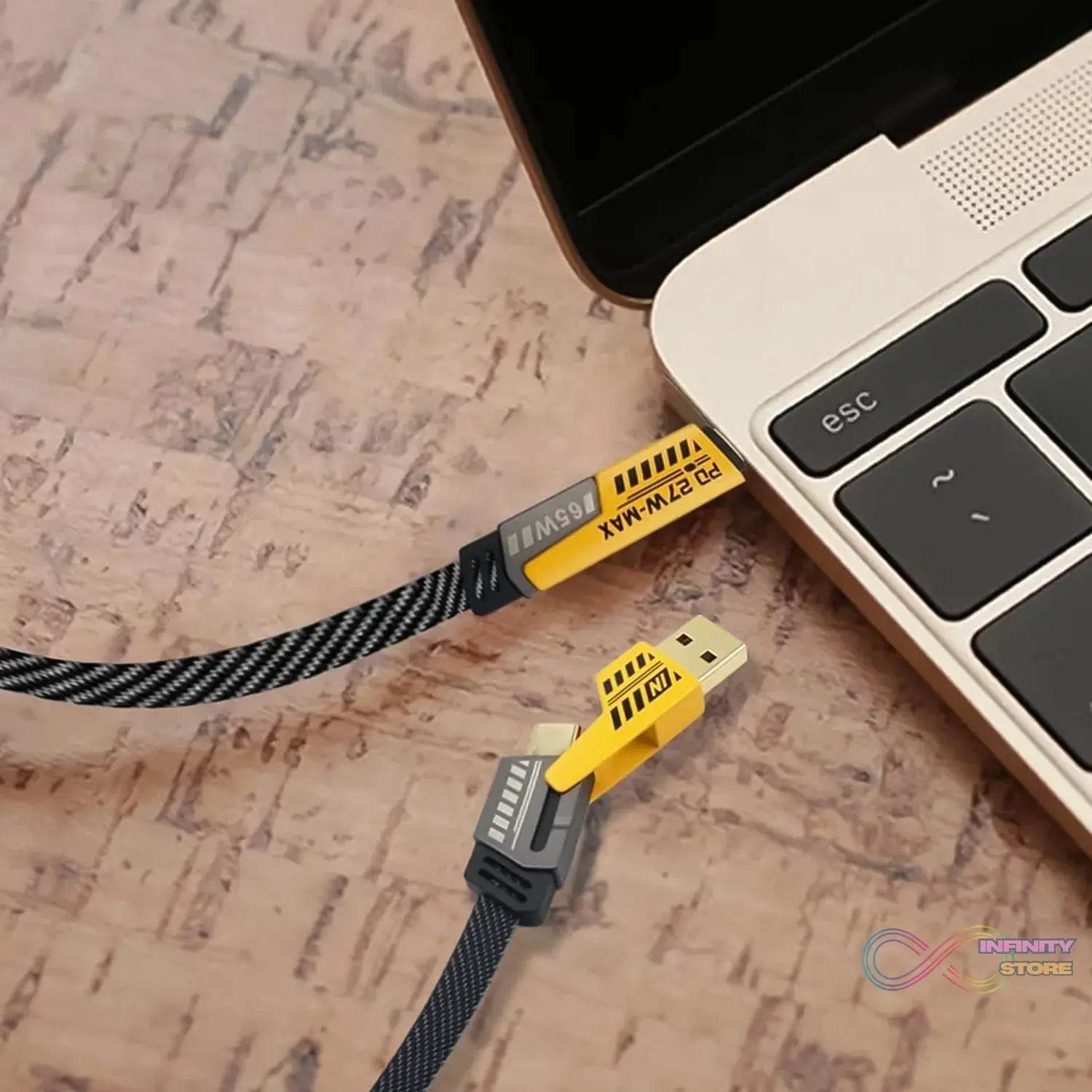 4 in 1 Fast Charging Cable With Multiport USB-C to Type C, USB-C to Lightning (1 Pc) - infinityexculsivestore.com