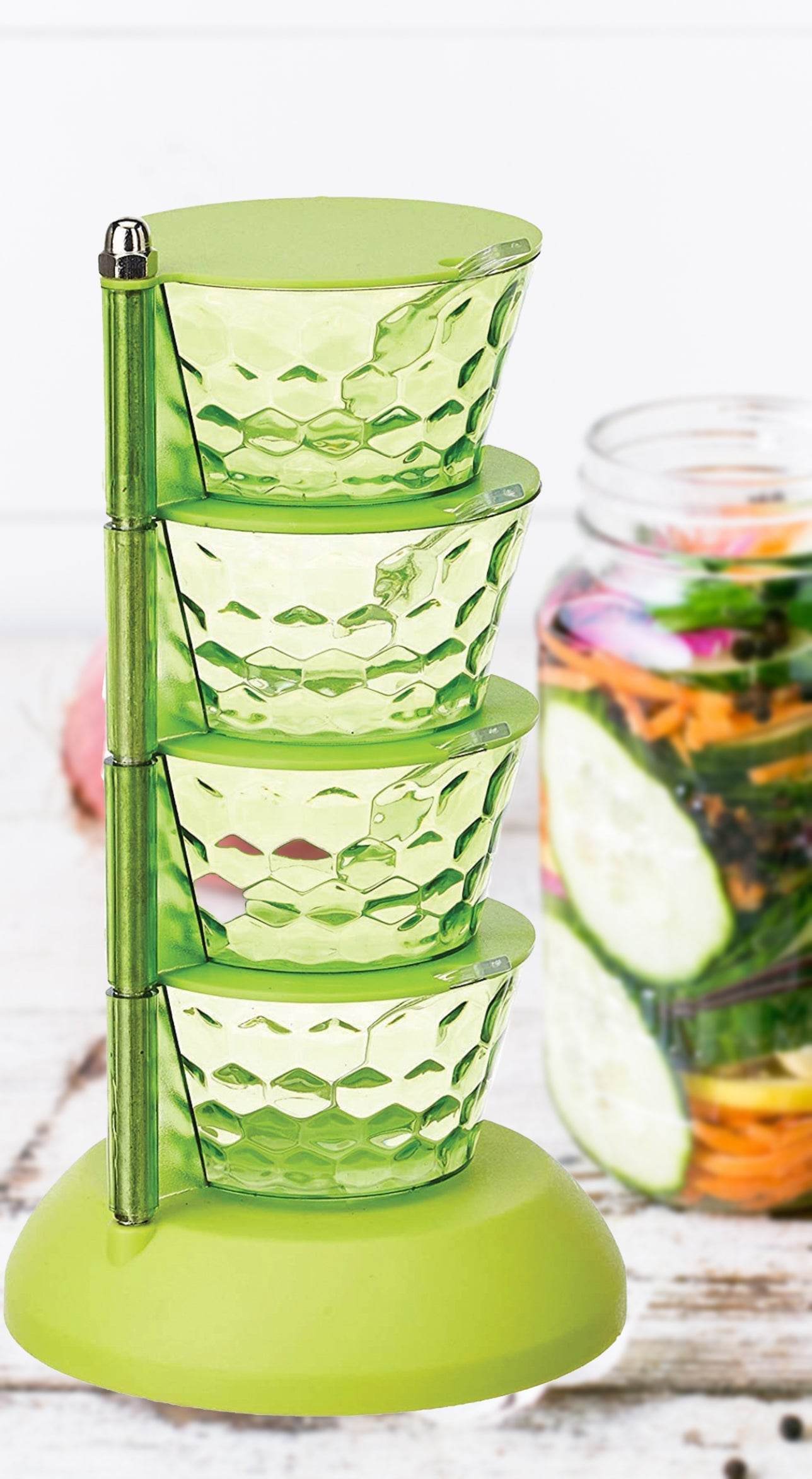 4 in 1 Multipurpose 360 Degree Rotating Pickle Rack Container for Kitchen - infinityexculsivestore.com