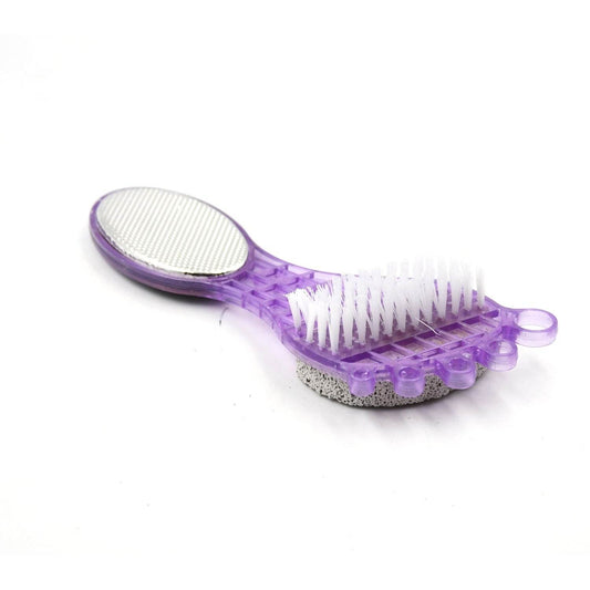 4 in 1 Pedicure Tool for Rough & Dry Feet Dual-Sided with Pumice Stone Soft Brush Steel Scrubber & Emery File Softens Hard Foot Corns & Calluses Cleanses & Smoothens Dull Feet - infinityexculsivestore.com