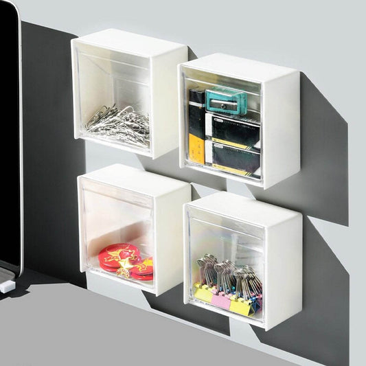 4037Adhesive Wall Mounted Flip Storage Box Holder Small Object Storage Case ( 1 pcs ) - infinityexculsivestore.com