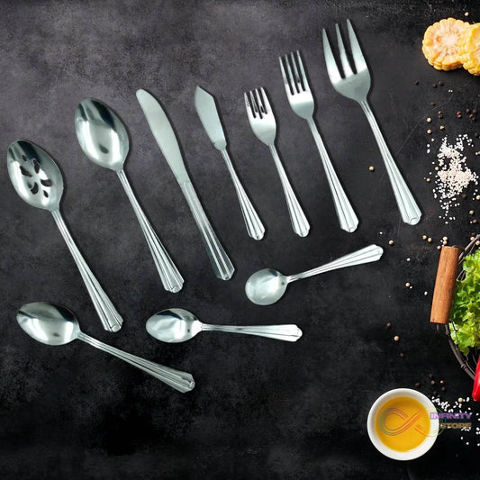 45Pc Stainless steel Flatware Set Used For Dinner, Breakfast And Lunch Purposes In All Kinds Of Places. - infinityexculsivestore.com