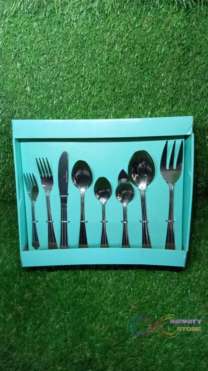 45Pc Stainless steel Flatware Set Used For Dinner, Breakfast And Lunch Purposes In All Kinds Of Places. - infinityexculsivestore.com