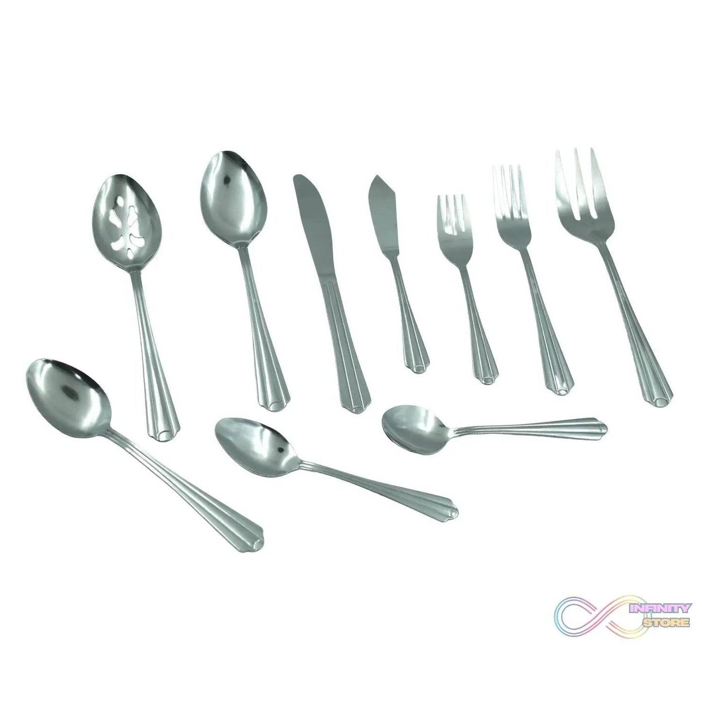 45Pc Stainless steel Flatware Set Used For Dinner, Breakfast And Lunch Purposes In All Kinds Of Places. - infinityexculsivestore.com