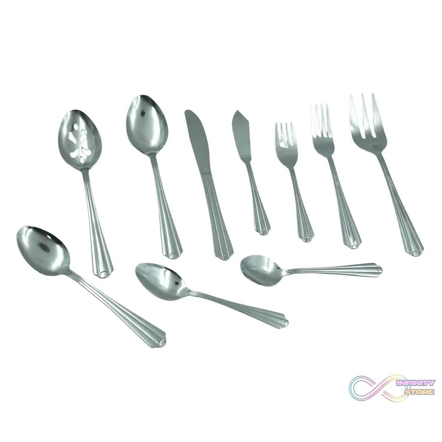 45Pc Stainless steel Flatware Set Used For Dinner, Breakfast And Lunch Purposes In All Kinds Of Places. - infinityexculsivestore.com