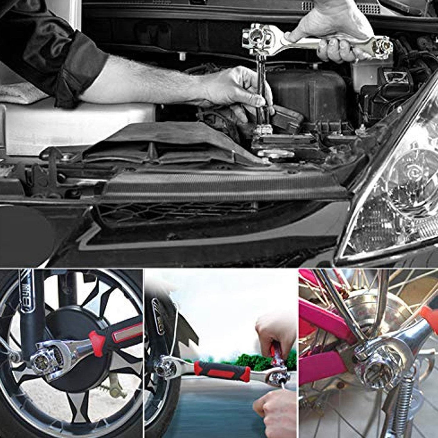 48 in 1 wrench Swivel Head Multi Tool Spanner Tools Socket Works with Spline Bolts Multi function Universal Furniture Car Repair - infinityexculsivestore.com