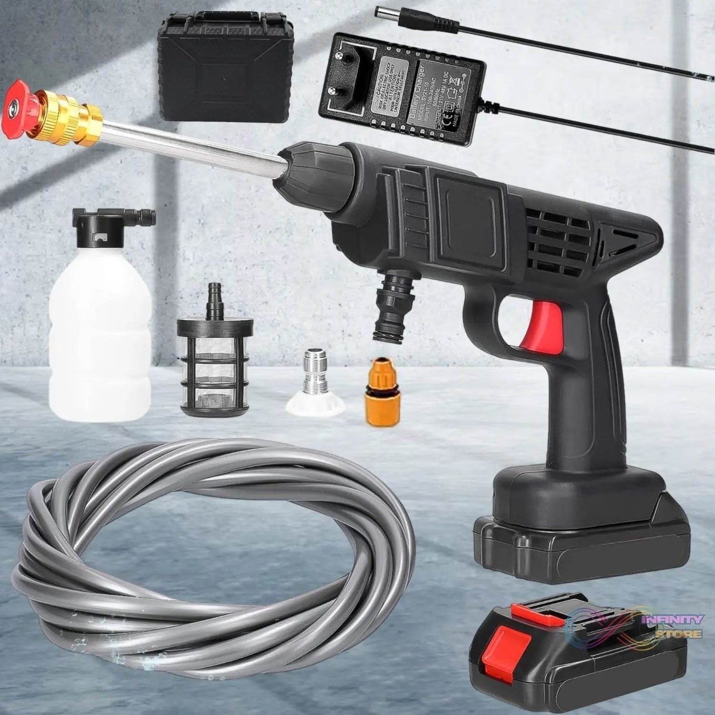48V Car Washer Gun, Water Spray Gun, Car washing Kit (48V / With Small Box / Single Battery Operated)) - infinityexculsivestore.com