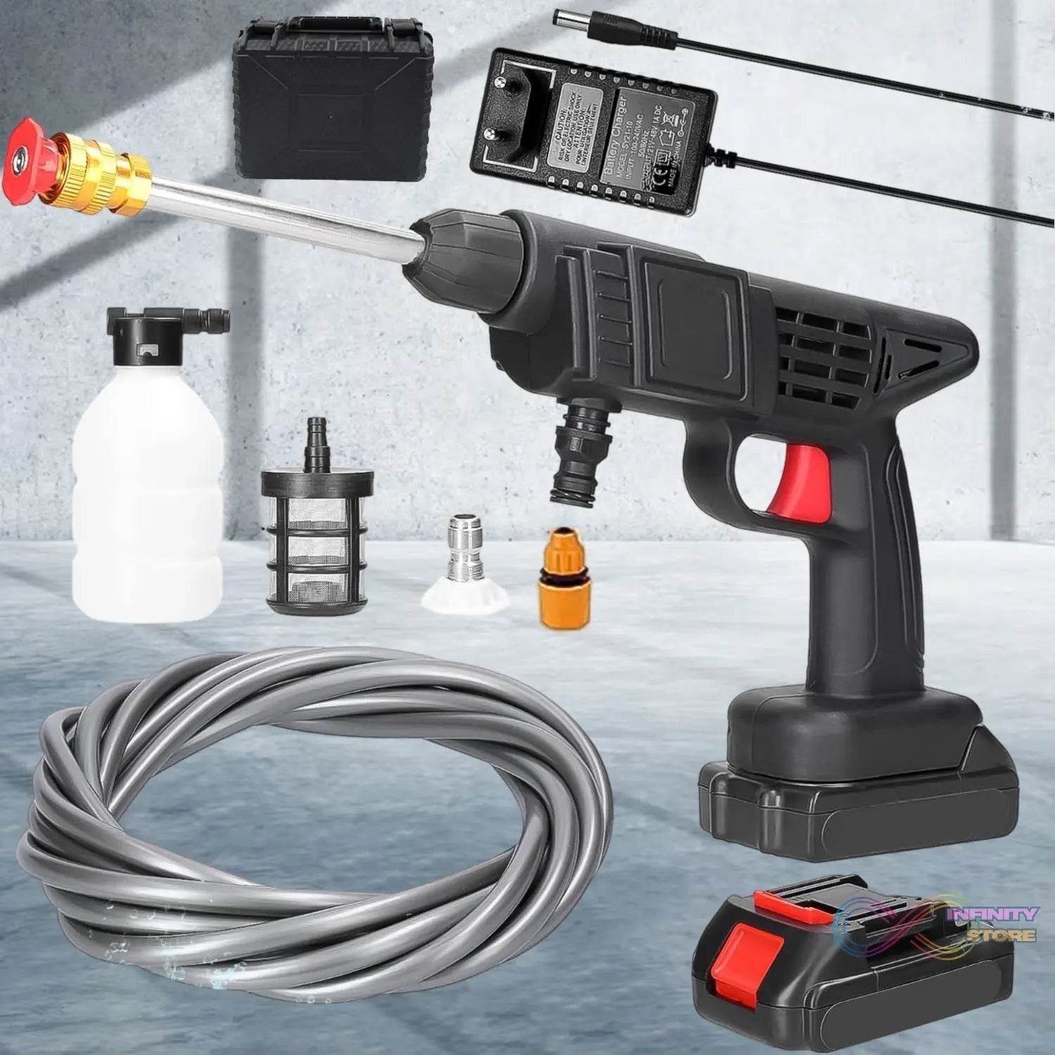 48V Car Washer Gun, Water Spray Gun, Car washing Kit (48V / With Small Box / Single Battery Operated)) - infinityexculsivestore.com