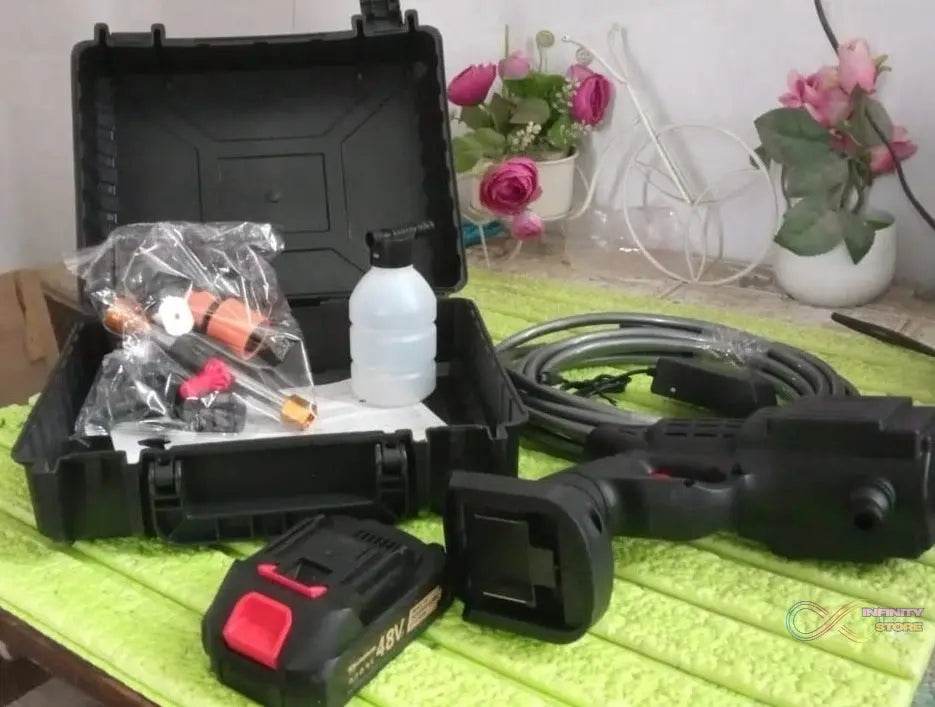 48V Car Washer Gun, Water Spray Gun, Car washing Kit (48V / With Small Box / Single Battery Operated)) - infinityexculsivestore.com