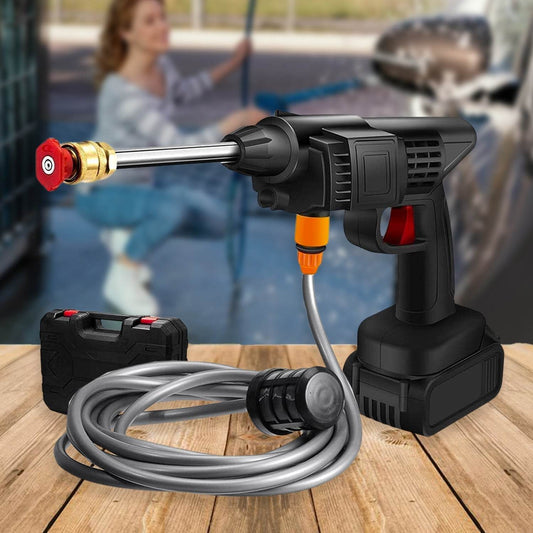 48V Car washing Kit, Portable Pressure Washer with, Rechargeable | Cordless Pressure Washer Gun | Handheld Pressure Washer for Car | Car Washer Gun (Type 1- Single Battery) - infinityexculsivestore.com