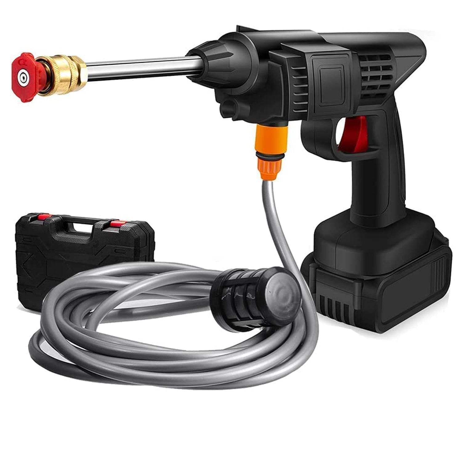48V Car washing Kit, Portable Pressure Washer with, Rechargeable | Cordless Pressure Washer Gun | Handheld Pressure Washer for Car | Car Washer Gun (Type 1- Single Battery) - infinityexculsivestore.com