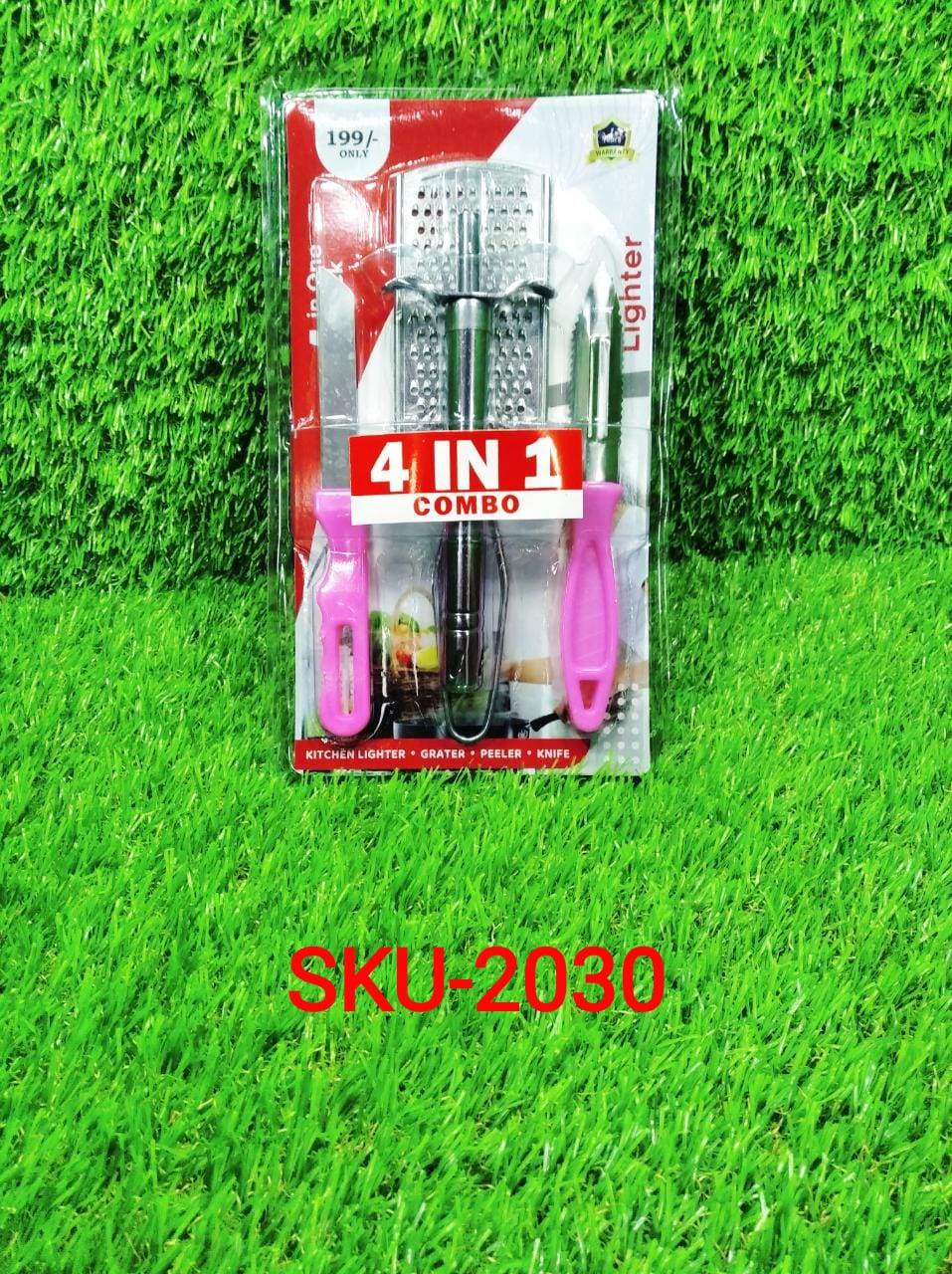4In1 Combo - Stainless Steel Kitchen Lighter, Knife, Peeler and Smooth Grater - infinityexculsivestore.com