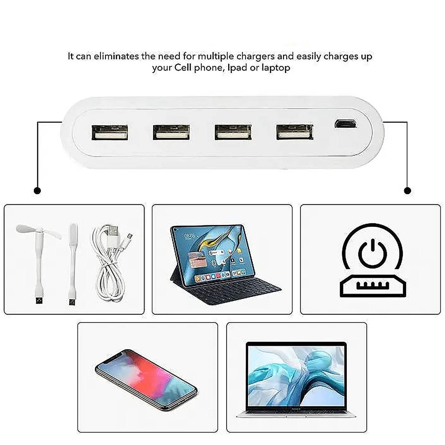 4in1 hub is USB For Pen drive, Mouse, Keyboards, Camera, Mobile, Tablet, PC, Laptop, TV, Study table, CHARGING Extension HUB Portable (1 pc) - infinityexculsivestore.com