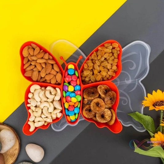 5 Compartment Multipurpose Butterfly Plastic Tray (1 Pc) - infinityexculsivestore.com