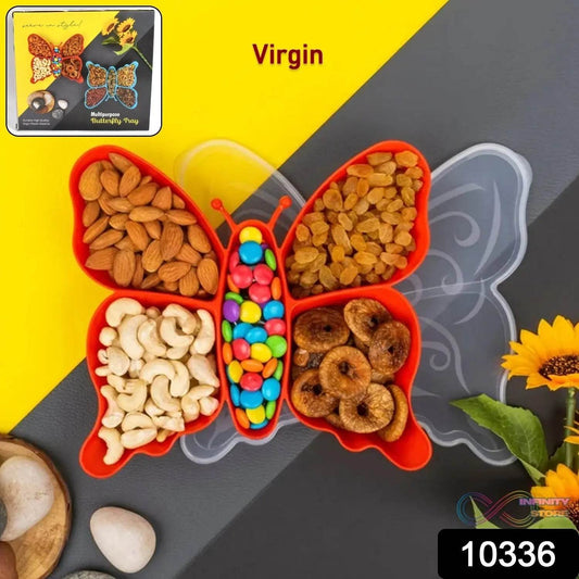 5 Compartment Multipurpose Butterfly Plastic Tray (1 Pc) - infinityexculsivestore.com