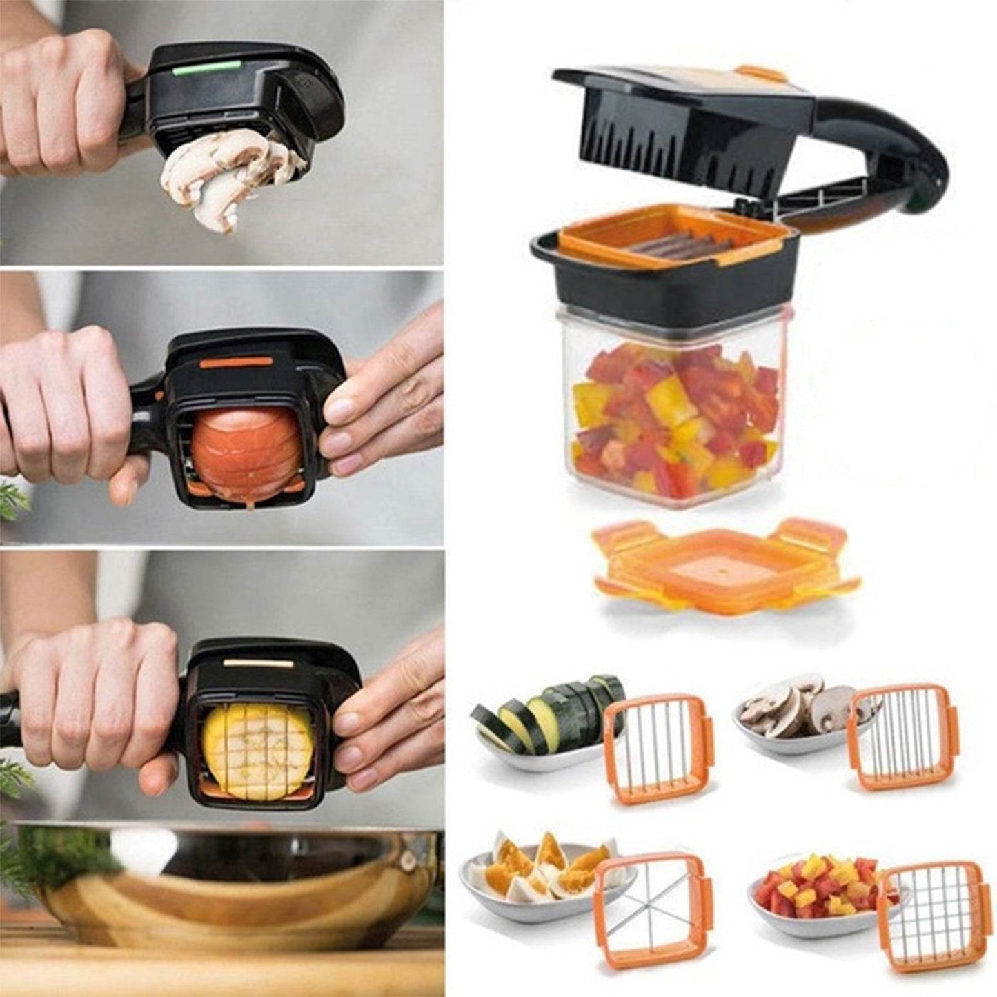 5 In 1 Nicer Dicer used for cutting and shredding of various types of food stuff in all kitchen purposes. - infinityexculsivestore.com