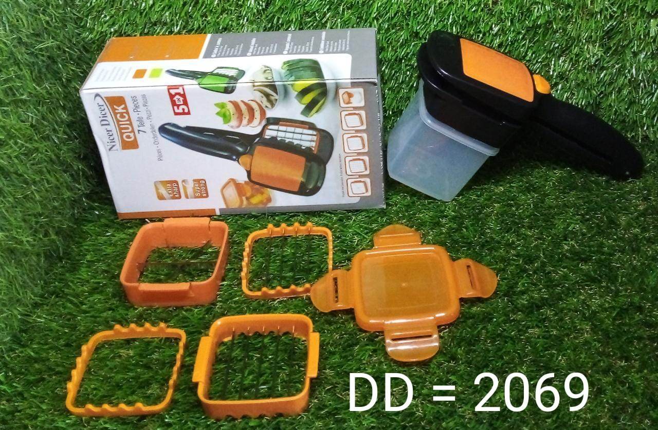 5 In 1 Nicer Dicer used for cutting and shredding of various types of food stuff in all kitchen purposes. - infinityexculsivestore.com