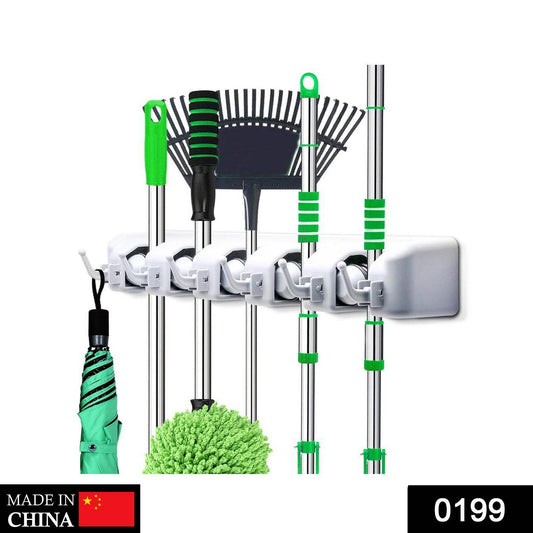 5-Layer Multipurpose Wall Mounted Organizer Mop And Broom Holder - infinityexculsivestore.com