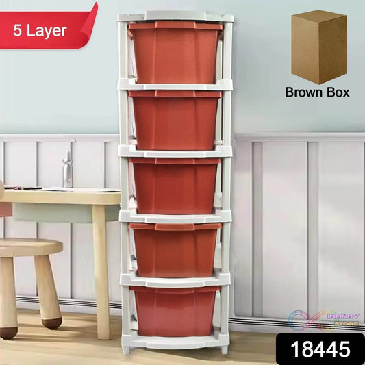 5-Layer Plastic Drawer Storage Organizer, Multi-Purpose Cabinet (1 Pc) - infinityexculsivestore.com