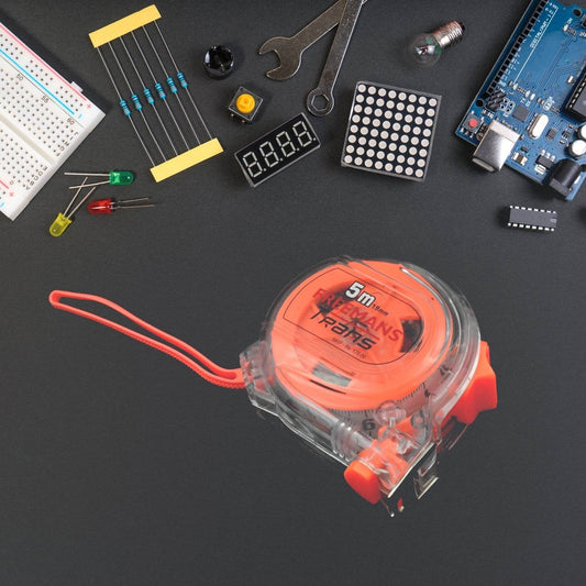 5 Meter Measuring Tape with Press Release Locking System, Measuring Tape with Transparent Gripper for Engineering/Hight/Decoration Measurement - infinityexculsivestore.com
