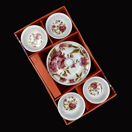 5 Pc Pudding Set used as a cutlery set for serving food purposes and sweet dishes and all in all kinds of household and official places etc. - infinityexculsivestore.com