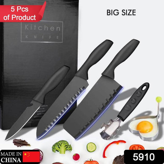 5-Piece Stainless Steel Kitchen Knife Set β Chef, Chopping, Utility, Butcher Knives - infinityexculsivestore.com