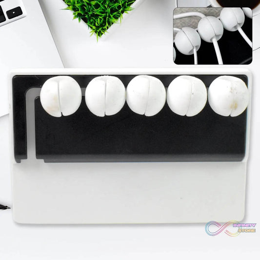 5 Slots Adhesive Desk Cable Cord Holder for Charging Cable (1 Pc / Mix Color) - infinityexculsivestore.com