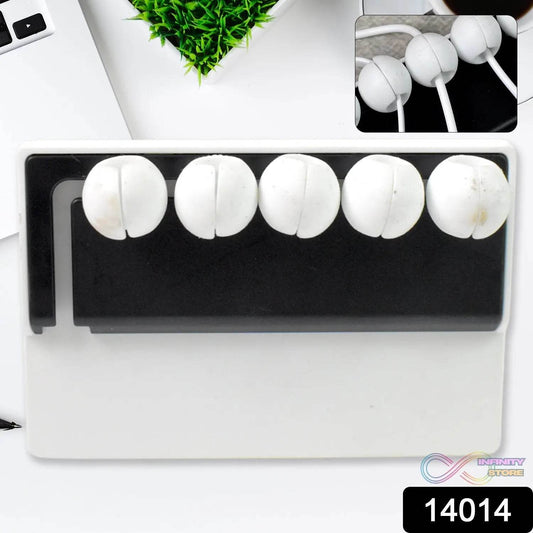 5 Slots Adhesive Desk Cable Cord Holder for Charging Cable (1 Pc / Mix Color) - infinityexculsivestore.com
