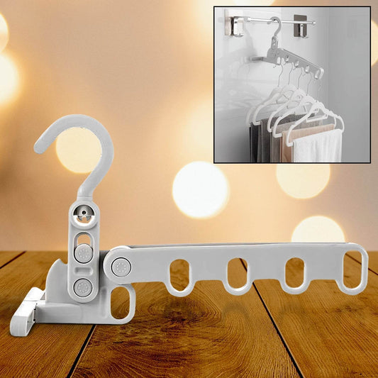 5Β holes foldable clothes Hanger, travel clothes hanger, multifunctional clothes hanger, space-saving wall holder, clothes rack, robust clothes hanger for travel, indoors. - infinityexculsivestore.com