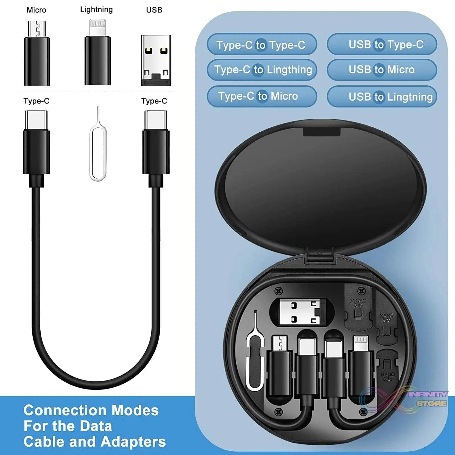 5-in-1 Charging Kit: Universal Cable for Every Device! - infinityexculsivestore.com