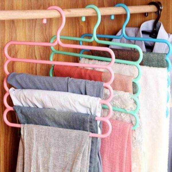 5 in 1 Multipurpose Plastic Hanger, Assorted (5-Layer) - infinityexculsivestore.com