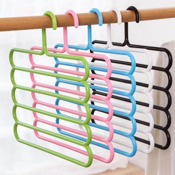 5 in 1 Multipurpose Plastic Hanger, Assorted (5-Layer) - infinityexculsivestore.com