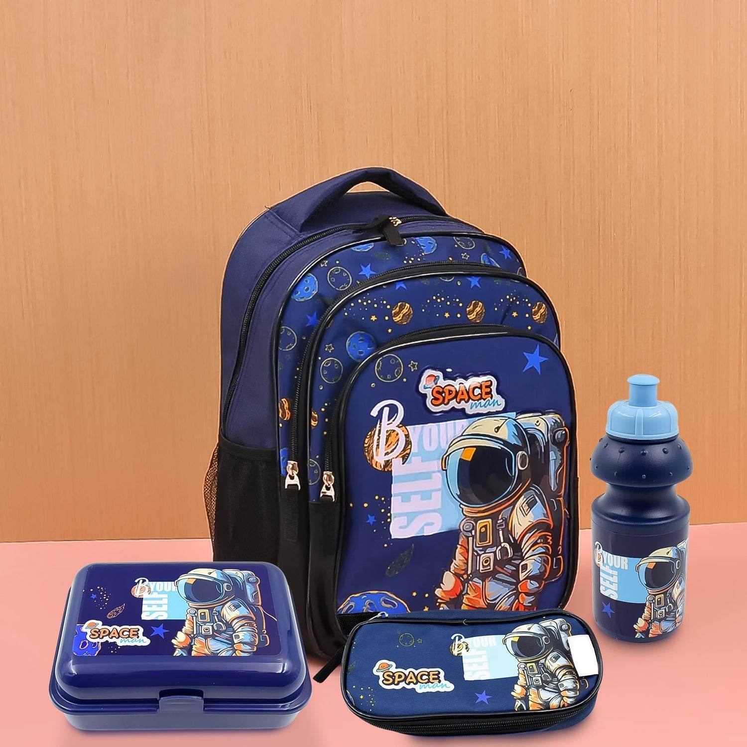 5 in 1 School Bag Includes lunch bag, 14 inch School Bags, water bottle & pencil case in box packing (1 Set / Mix Color)) - infinityexculsivestore.com