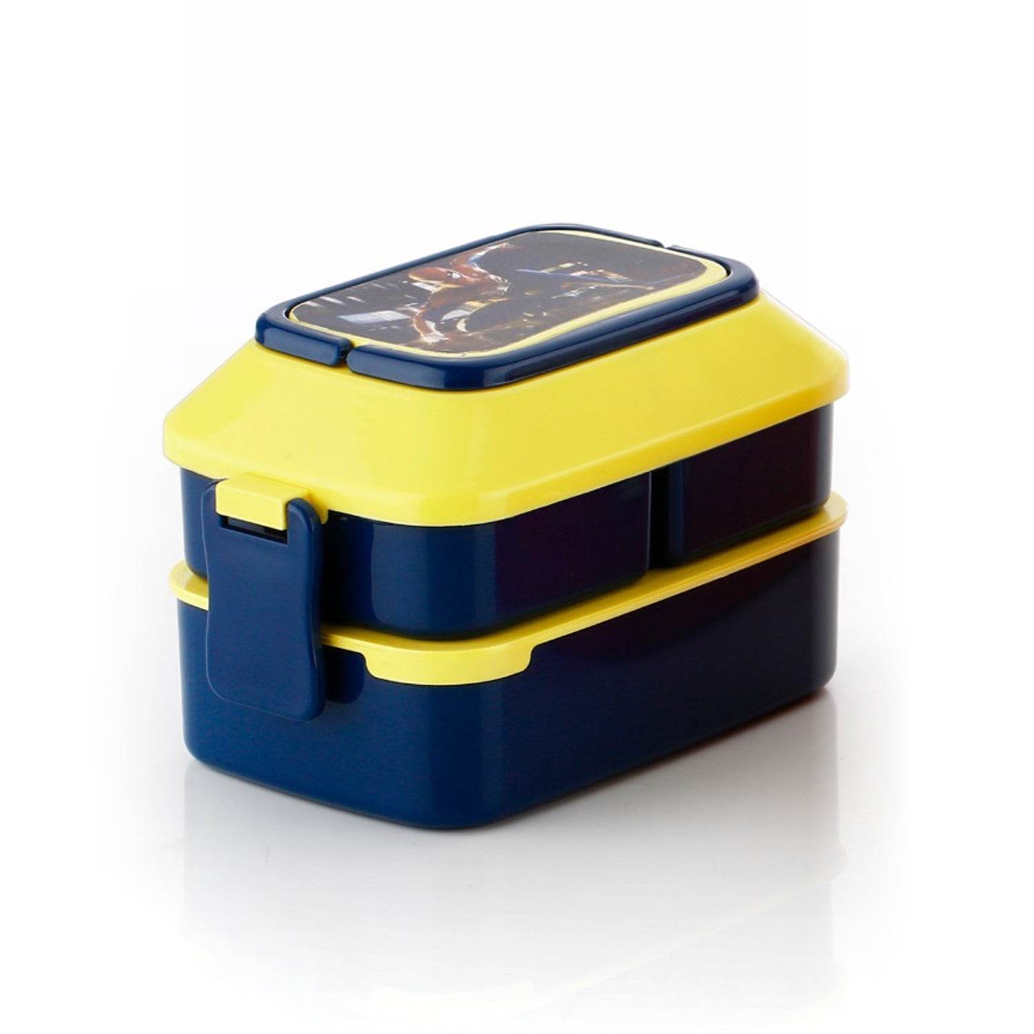 5621 Double Layer Lunch Box Stylish Lid Lunch Box With Fork & Spoon Lunch Box For Children School Lunch Box  - infinityexculsivestore.com